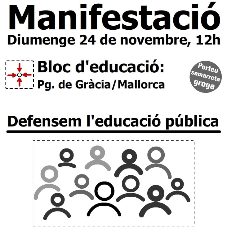 Manifestació unitària a Barcelona en defensa de l’educació pública Manifestació unitària a Barcelona en defensa de l’educació pública